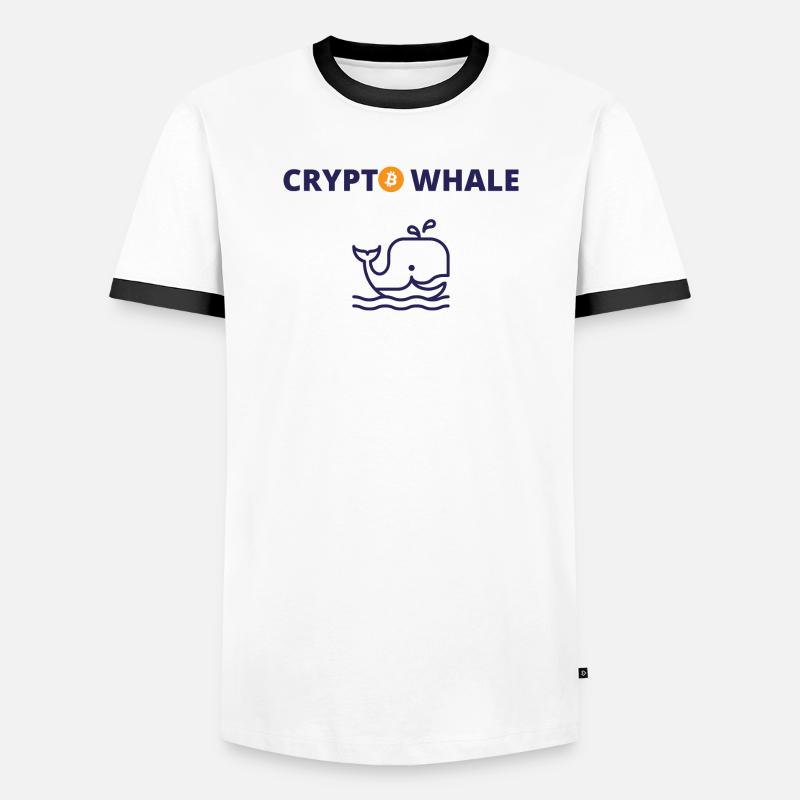 Krypto-Wal - Männer Kontrast-T-Shirt - Weiß/Schwarz