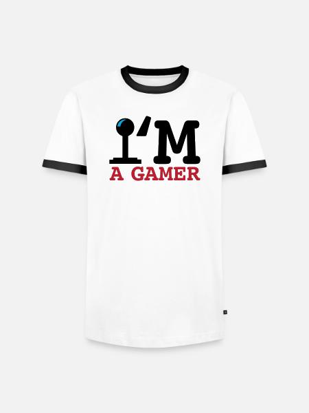 A Gamer Bold Typography - Men's Ringer Shirt - white/black