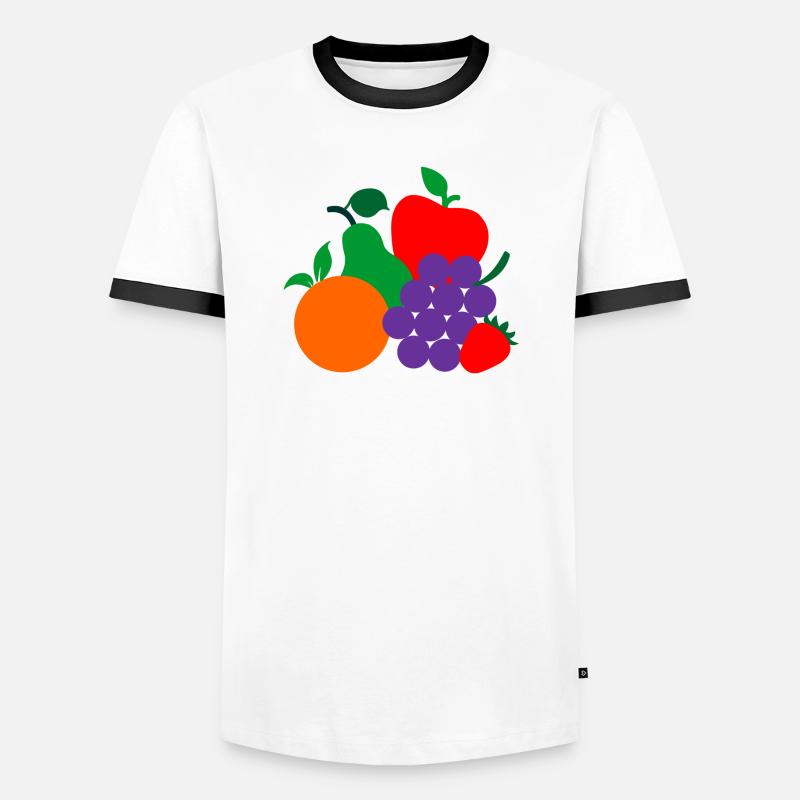 Fruit logo dietiste - Men's Ringer Shirt - white/black