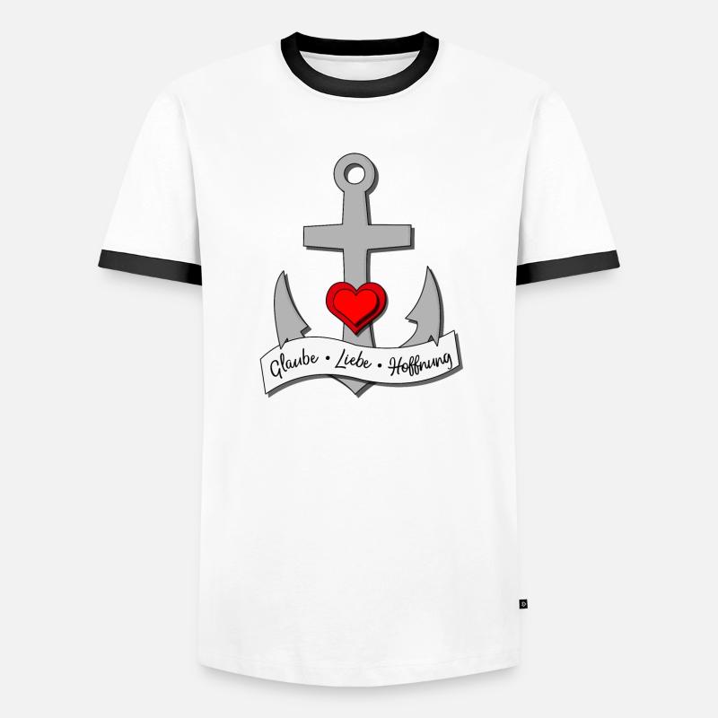Glaube - Liebe - Hoffnung - Männer Kontrast-T-Shirt - Weiß/Schwarz