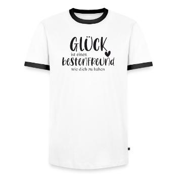 bester Freund Freundschaft Geschenk Glück - Männer Kontrast-T-Shirt - Weiß/Schwarz - Vorne - AI Model Female 172 light (172cm) & AI Model Male 178 dark (178cm)