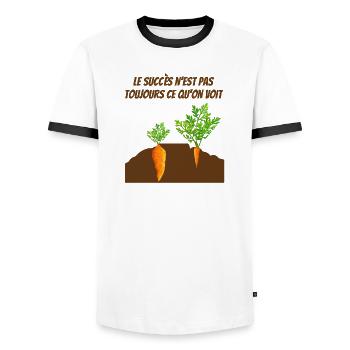 jardinage, jardiner, fan de jardinage - T-shirt contrasté Homme - blanc/noir - Devant - AI Model Female 172 light (172cm) & AI Model Male 178 dark (178cm)