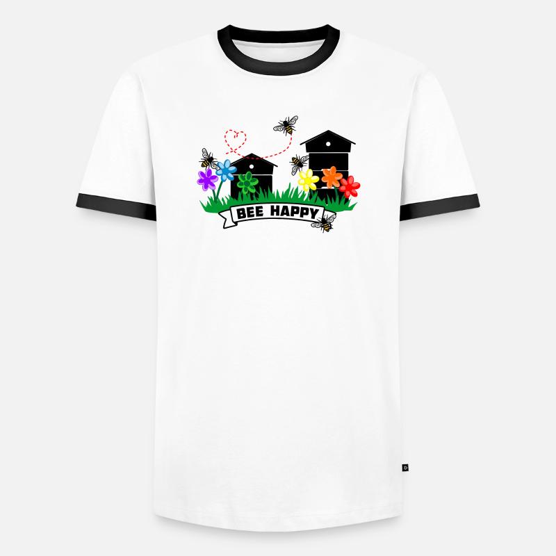 Honiggewächshäuser und Blumen - Männer Kontrast-T-Shirt - Weiß/Schwarz
