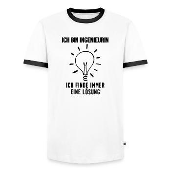 Ingenieurin Beruf Ausbildung - Männer Kontrast-T-Shirt - Weiß/Schwarz - Vorne - AI Model Female 172 light (172cm) & AI Model Male 178 dark (178cm)