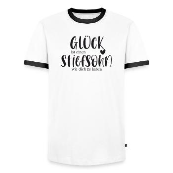 Sohn Stiefsohn Kind Familie Geschenk Glück - Männer Kontrast-T-Shirt - Weiß/Schwarz - Vorne - AI Model Female 172 light (172cm) & AI Model Male 178 dark (178cm)
