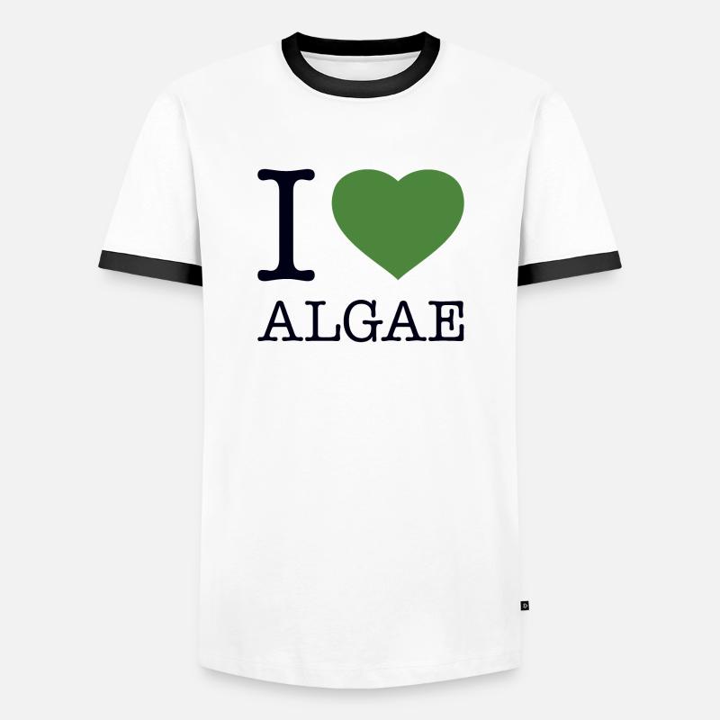 I LOVE ALGAE Algen - Men's Ringer Shirt - white/black