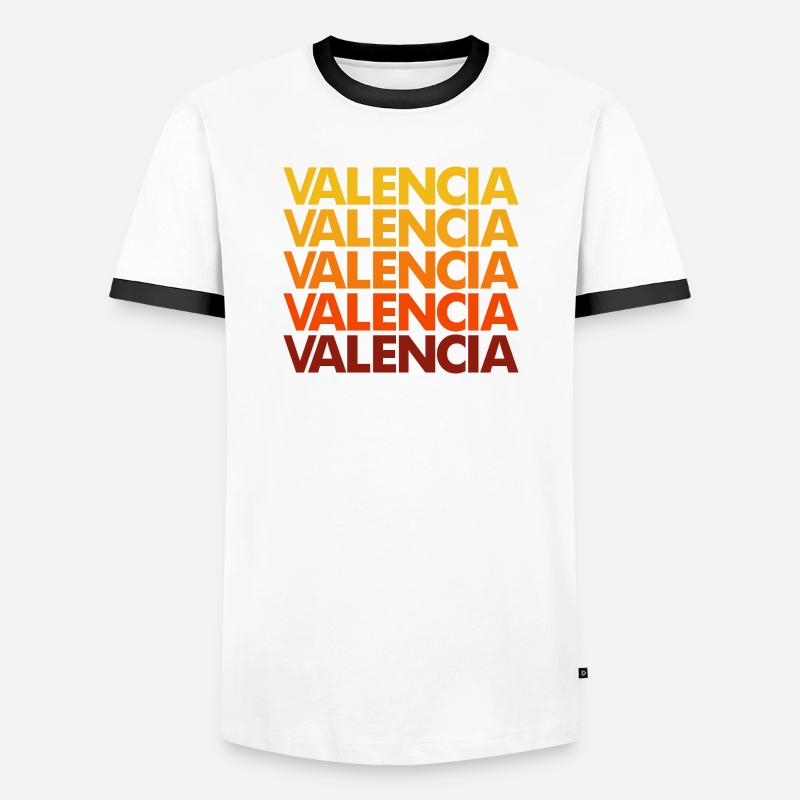 Valencia Gradient Font Stack - Men's Ringer Shirt - white/black