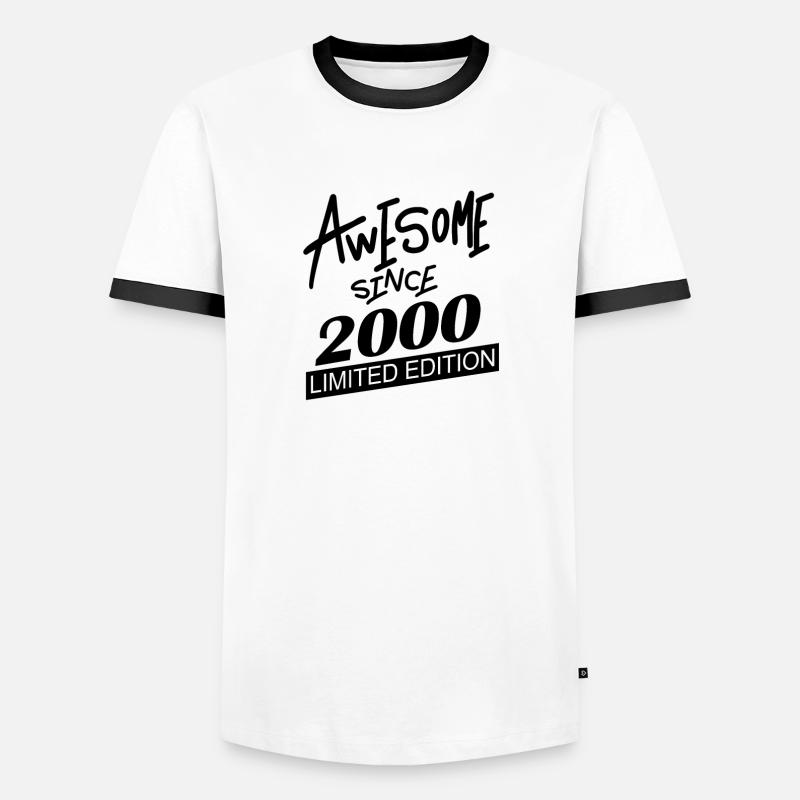 Fantastisch seit 2000 - Männer Kontrast-T-Shirt - Weiß/Schwarz