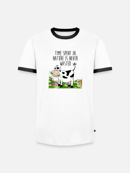 Time spent in nature - Men's Ringer Shirt - white/black