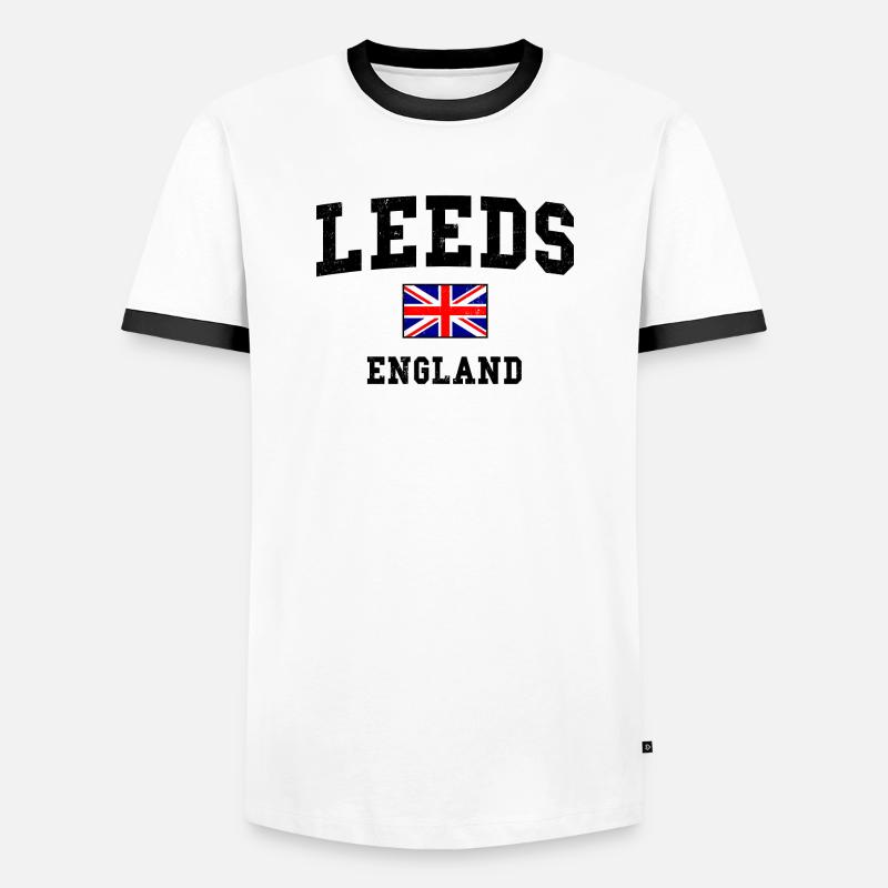 Conception du drapeau de Leeds, Angleterre - T-shirt contrasté Homme - blanc/noir