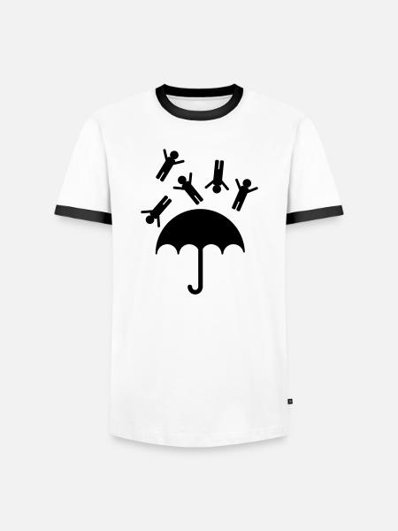 raining men - Men's Ringer Shirt - white/black