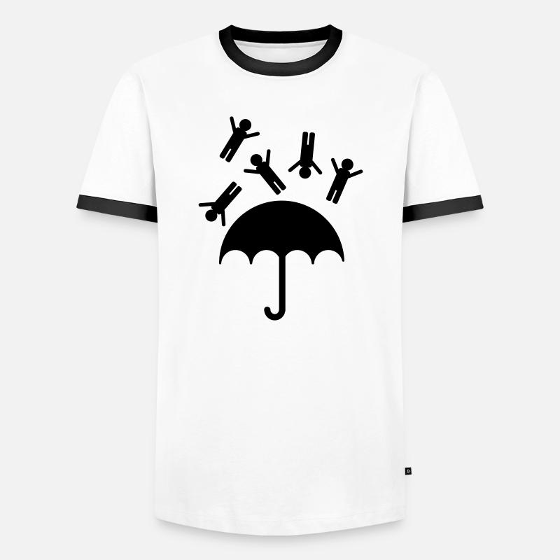 raining men - Men's Ringer Shirt - white/black