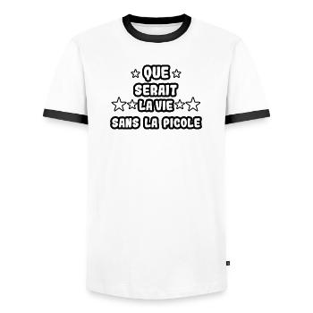 Que serait la vie sans la picole - T-shirt contrasté Homme - blanc/noir - Devant - AI Model Female 172 light (172cm) & AI Model Male 178 dark (178cm)