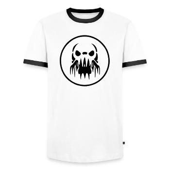 Logo Zombie Alien - T-shirt contrasté Homme - blanc/noir - Devant - AI Model Female 172 light (172cm) & AI Model Male 178 dark (178cm)