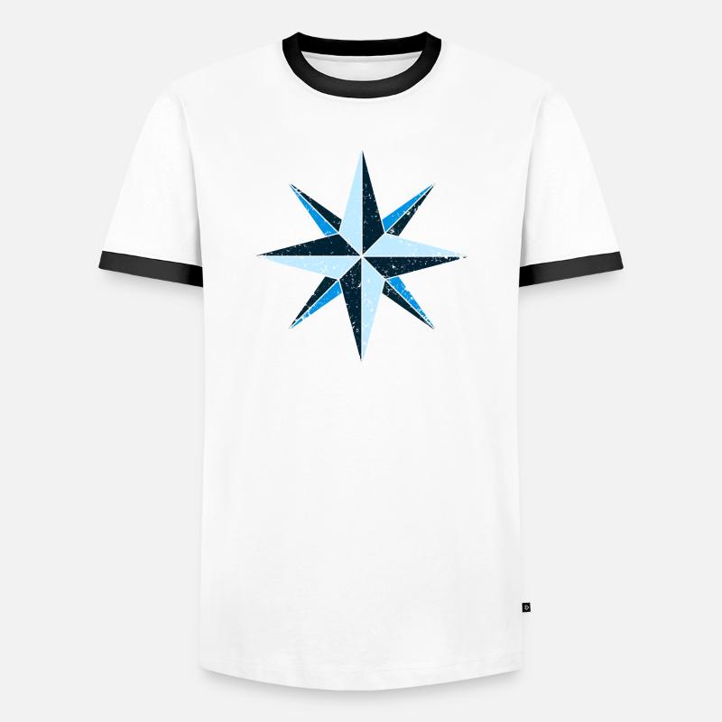 Compass - Men's Ringer Shirt - white/black
