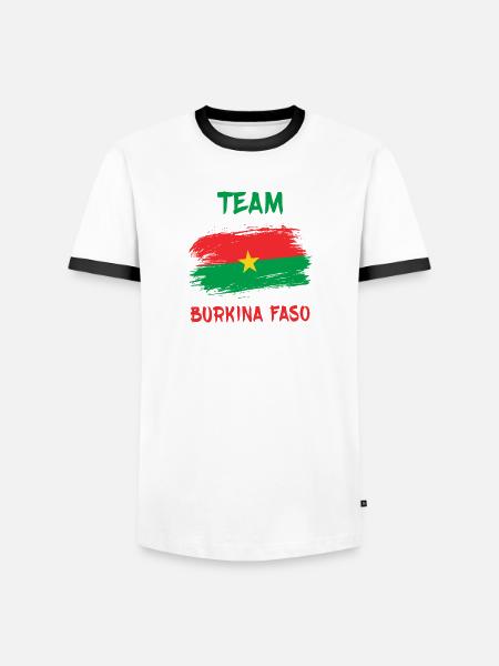 Team Burkina Faso flag design - Men's Ringer Shirt - white/black