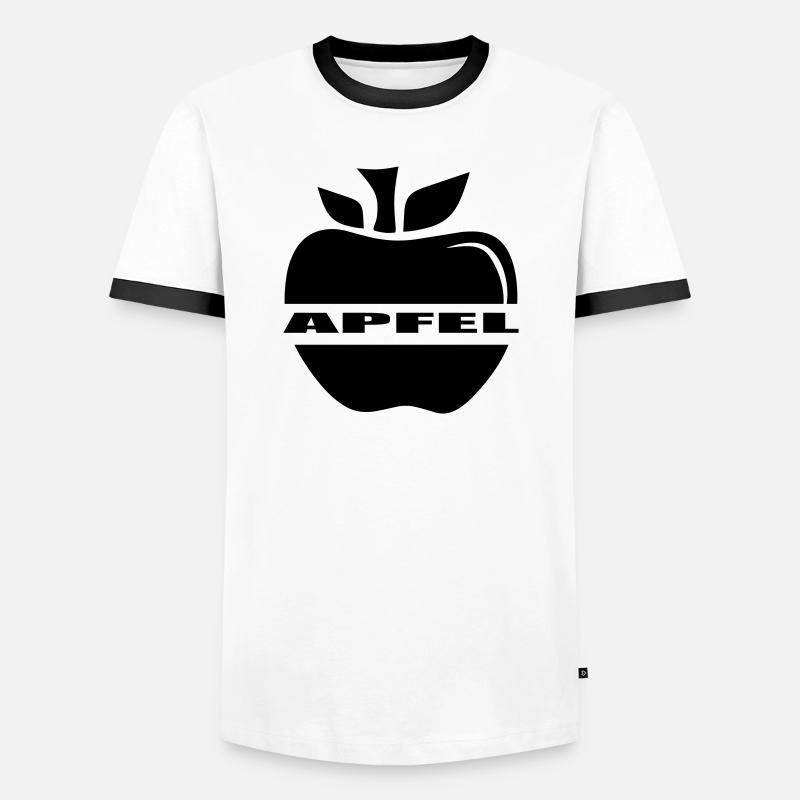 Apfel einfach ein Apfel - Männer Kontrast-T-Shirt - Weiß/Schwarz