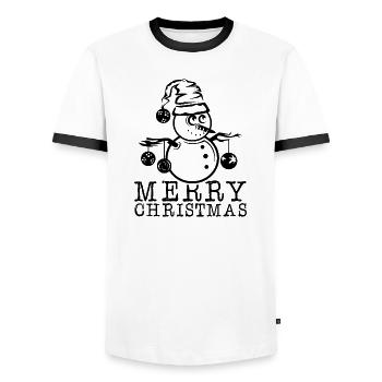 merry christmas Symbol Illustration Icon Logo - Männer Kontrast-T-Shirt - Weiß/Schwarz - Vorne - AI Model Female 172 light (172cm) & AI Model Male 178 dark (178cm)
