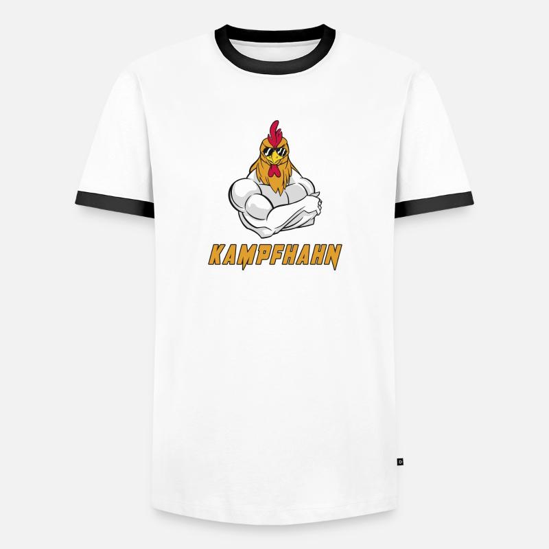 Combat Design - Men's Ringer Shirt - white/black
