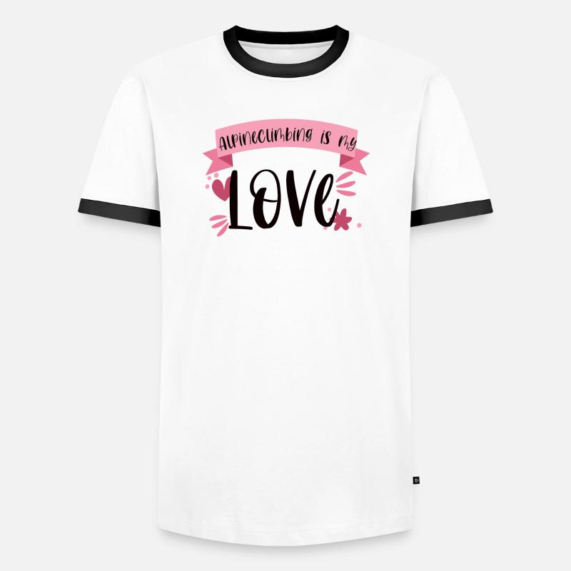 Klettern Alpinklettern Liebe Berge Geschenk - Männer Kontrast-T-Shirt - Weiß/Schwarz