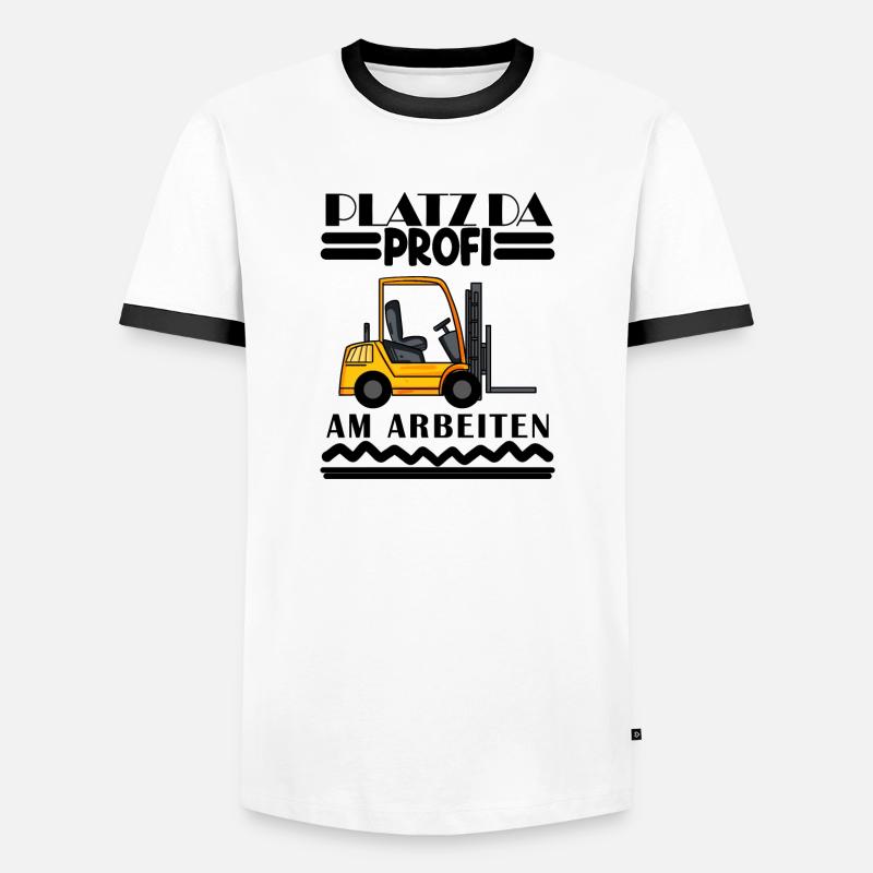 Staplerfahrer Gabelstapler Lager Logistik - Männer Kontrast-T-Shirt - Weiß/Schwarz