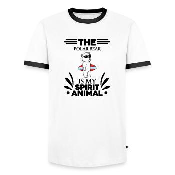 Polar Bear Polar Bear Bear - Men's Ringer Shirt - white/black - Front - AI Model Female 172 light (172cm) & AI Model Male 178 dark (178cm)