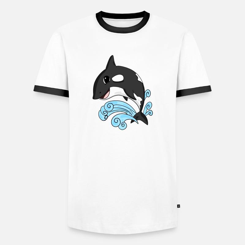 Killer whale - Men's Ringer Shirt - white/black