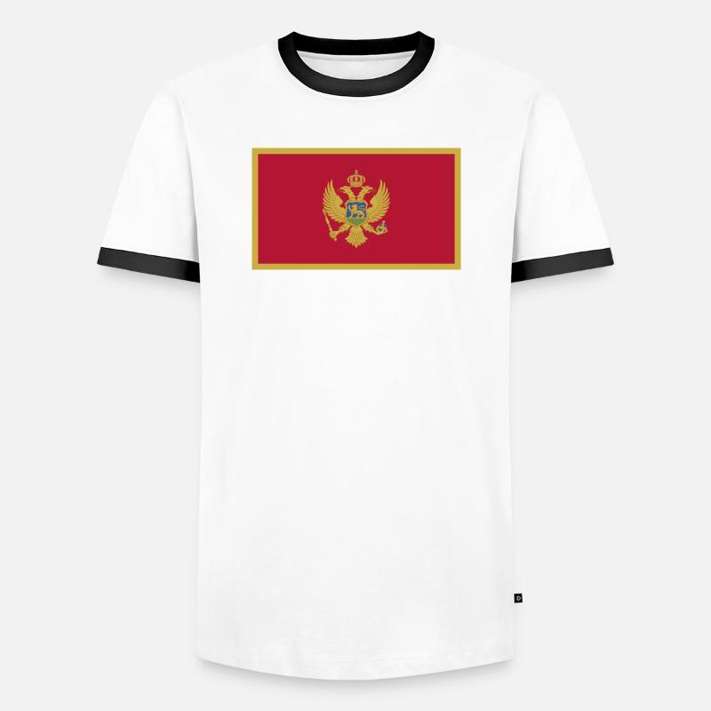 Montenegro Flag - Men's Ringer Shirt - white/black