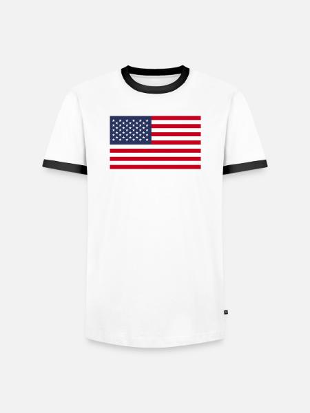 Drapeau des États-Unis - T-shirt contrasté Homme - blanc/noir