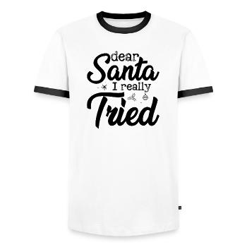 Écusson de flocon de neige d’hiver - T-shirt contrasté Homme - blanc/noir - Devant - AI Model Female 172 light (172cm) & AI Model Male 178 dark (178cm)