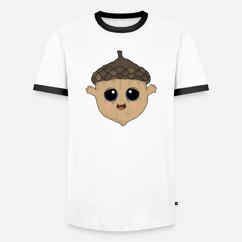 Eichelmännchen - Männer Kontrast-T-Shirt - Weiß/Schwarz
