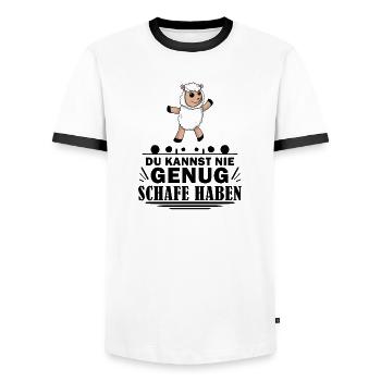 Schafe Schaf Schafzüchter Geschenk - Männer Kontrast-T-Shirt - Weiß/Schwarz - Vorne - AI Model Female 172 light (172cm) & AI Model Male 178 dark (178cm)
