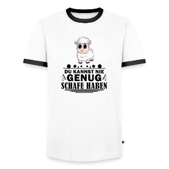 Schafe Schaf Schafzüchter Geschenk - Männer Kontrast-T-Shirt - Weiß/Schwarz - Vorne - AI Model Female 172 light (172cm) & AI Model Male 178 dark (178cm)