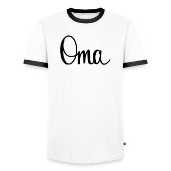 Oma - Männer Kontrast-T-Shirt - Weiß/Schwarz - Vorne - AI Model Female 172 light (172cm) & AI Model Male 178 dark (178cm)