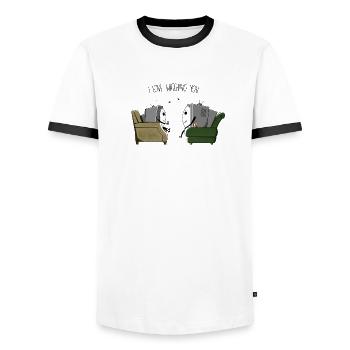 I love watching you - Men's Ringer Shirt - white/black - Front - AI Model Female 172 light (172cm) & AI Model Male 178 dark (178cm)