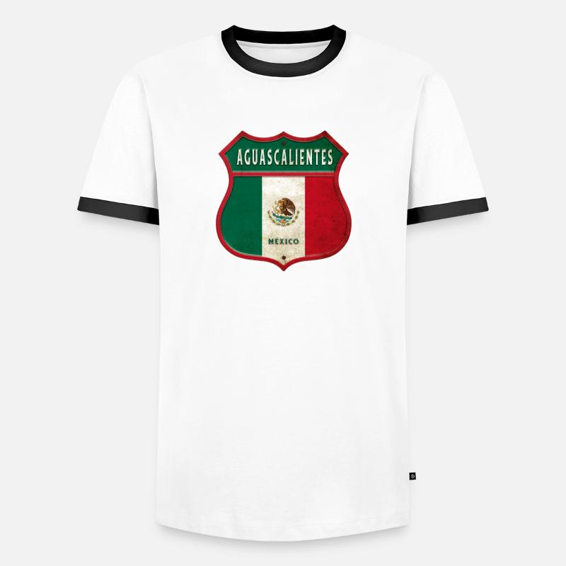 Aguascalientes Mexiko Wappen Design - Männer Kontrast-T-Shirt - Weiß/Schwarz
