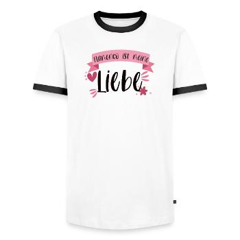Flamenco ist meine Liebe Geschenk - Männer Kontrast-T-Shirt - Weiß/Schwarz - Vorne - AI Model Female 172 light (172cm) & AI Model Male 178 dark (178cm)