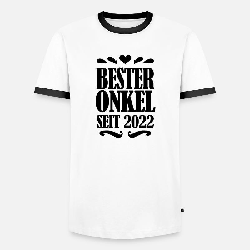 Bester Onkel seit 2022 - Männer Kontrast-T-Shirt - Weiß/Schwarz