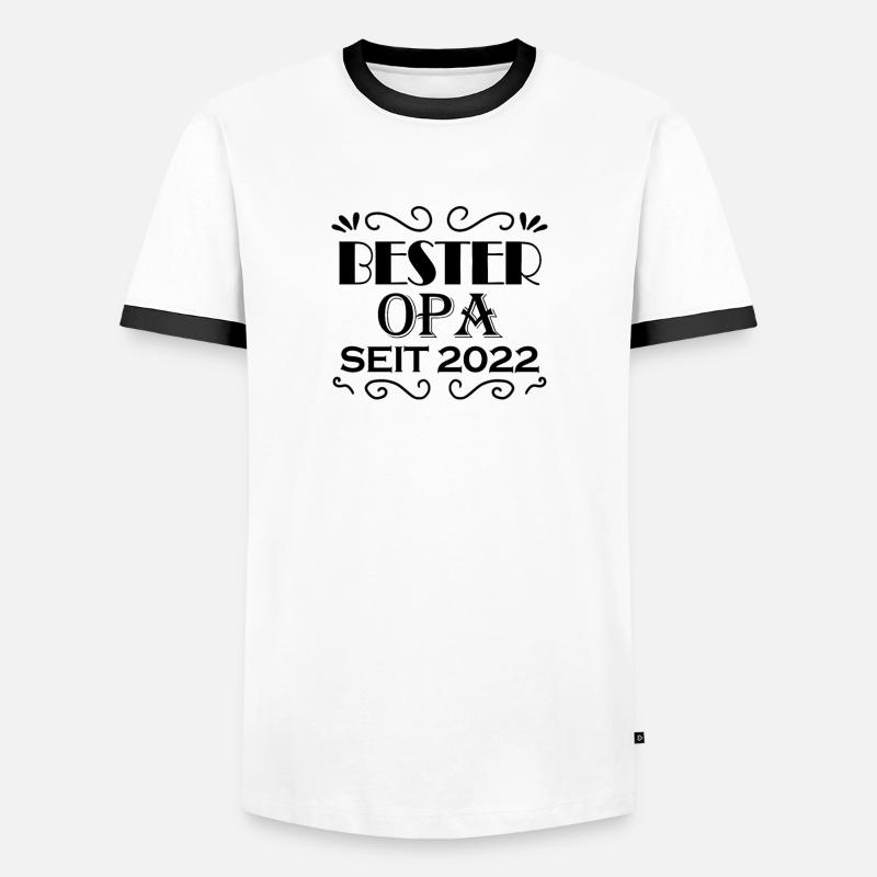 Bester Opa seit 2022 - Männer Kontrast-T-Shirt - Weiß/Schwarz
