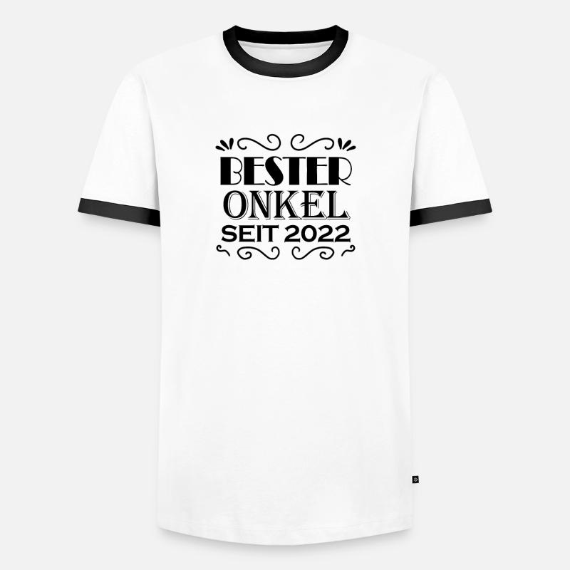Bester Onkel seit 2022 - Männer Kontrast-T-Shirt - Weiß/Schwarz