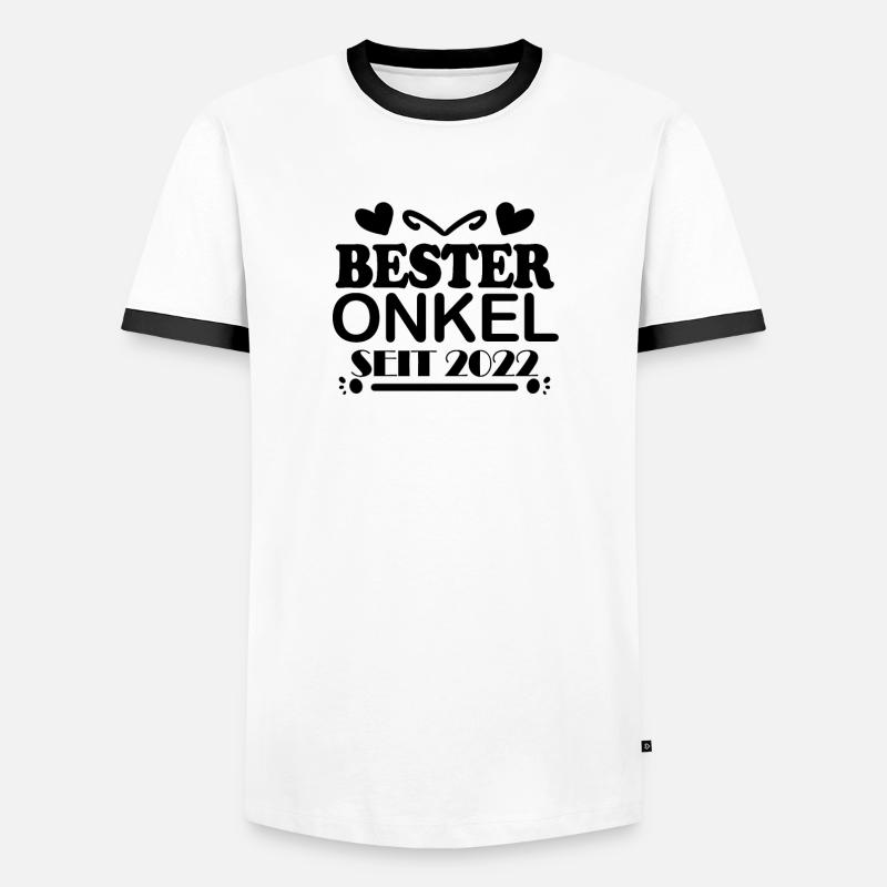 Bester Onkel seit 2022 - Männer Kontrast-T-Shirt - Weiß/Schwarz