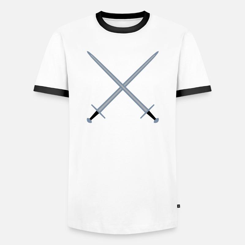 Gekreuzte Schwerter. - Männer Kontrast-T-Shirt - Weiß/Schwarz