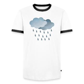 Wetter Regen-Wolken Symbol - Männer Kontrast-T-Shirt - Weiß/Schwarz - Vorne - AI Model Female 172 light (172cm) & AI Model Male 178 dark (178cm)