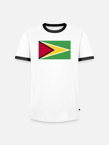 Drapeau national du Guyana - T-shirt contrasté Homme - blanc/noir