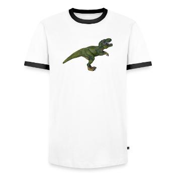Tom T-Rex - Men's Ringer Shirt - white/black - Front - AI Model Female 172 light (172cm) & AI Model Male 178 dark (178cm)