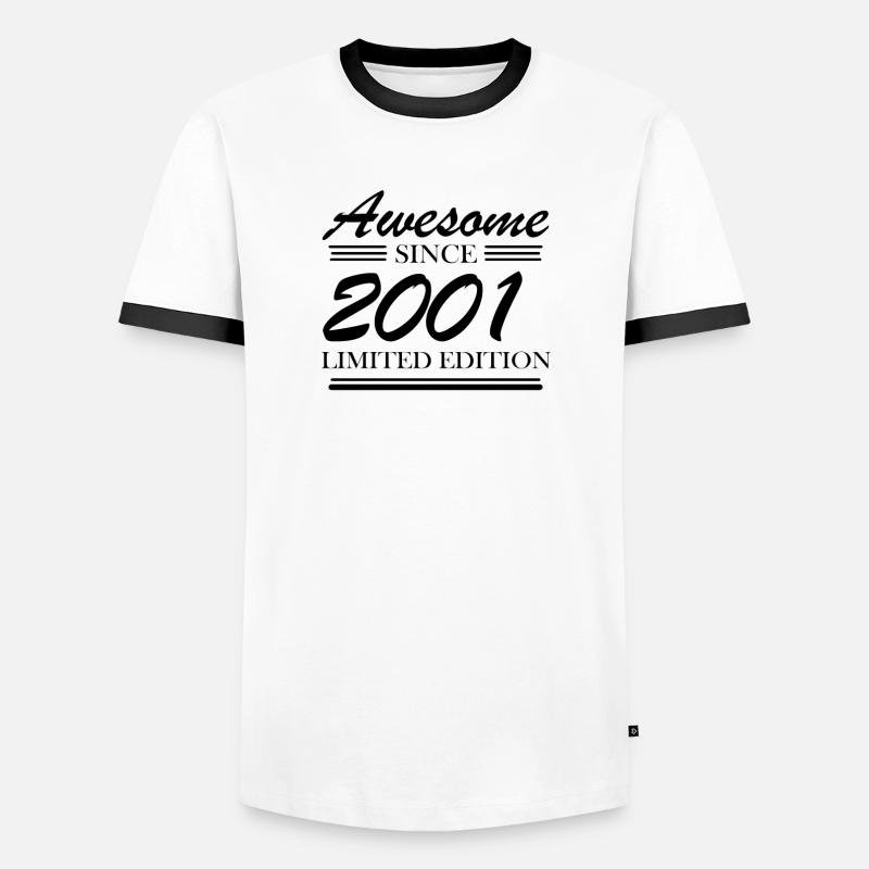 2001 - Born 2001 - Men's Ringer Shirt - white/black