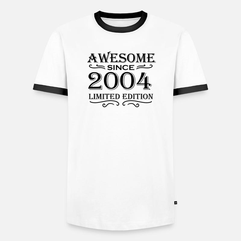 2004 - Born 2004 - Men's Ringer Shirt - white/black