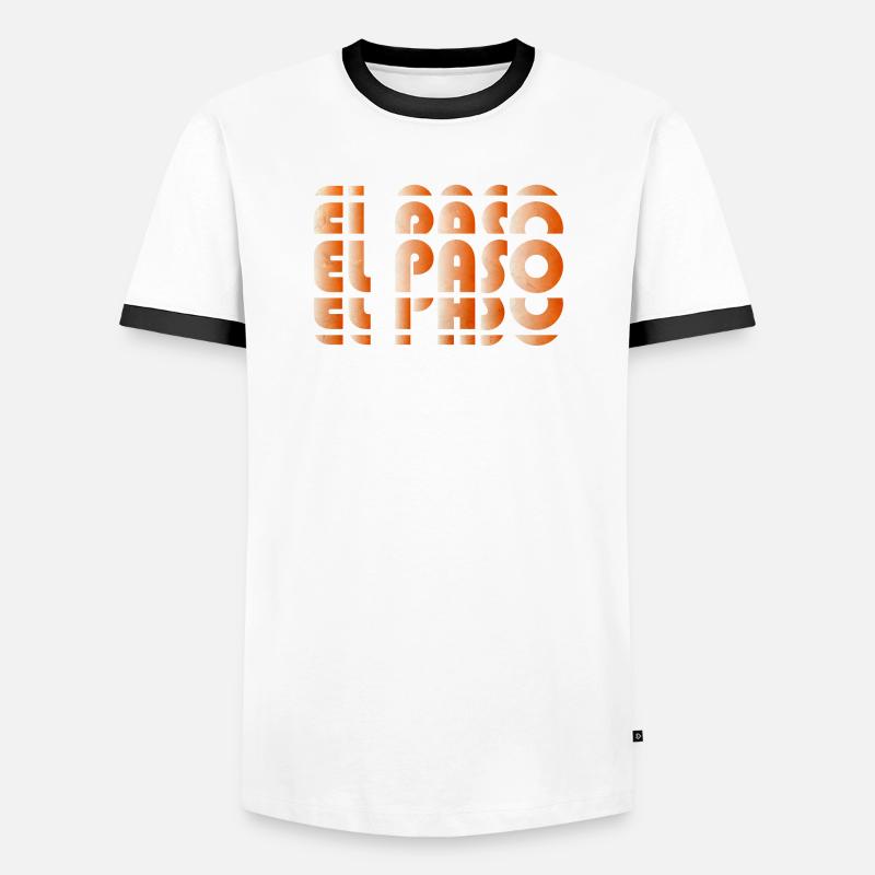 El Paso Gradient Grid - Männer Kontrast-T-Shirt - Weiß/Schwarz