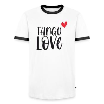 Tango Love! Dancer dance dance couple gift - Men's Ringer Shirt - white/black - Front - AI Model Female 172 light (172cm) & AI Model Male 178 dark (178cm)