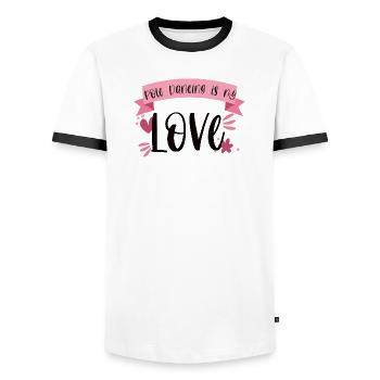 Pole Dancing is my love - Dancer Gift - Men's Ringer Shirt - white/black - Front - AI Model Female 172 light (172cm) & AI Model Male 178 dark (178cm)